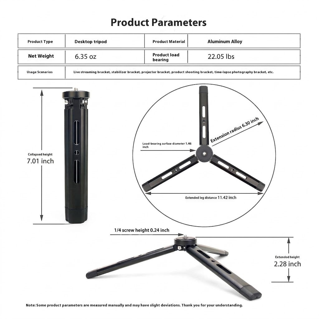 Aluminum Alloy Desktop Tripod Mobile Phone Mini Bracket